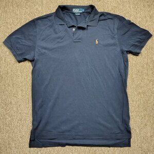 Vintage POLO RALPH LAUREN Polo Shirt Men's Large Blue Pima Cotton Classic